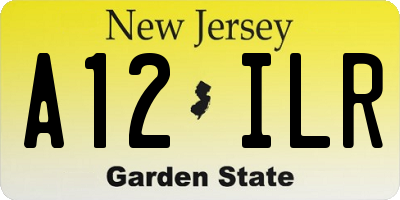NJ license plate A12ILR