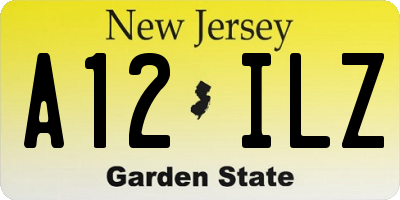 NJ license plate A12ILZ