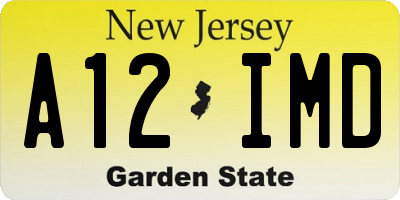 NJ license plate A12IMD