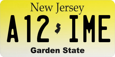 NJ license plate A12IME