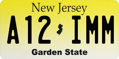 NJ license plate A12IMM