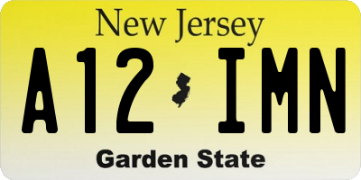 NJ license plate A12IMN