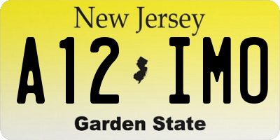 NJ license plate A12IMO