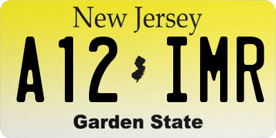 NJ license plate A12IMR