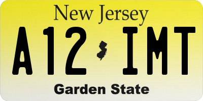 NJ license plate A12IMT