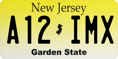 NJ license plate A12IMX