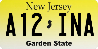 NJ license plate A12INA