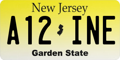 NJ license plate A12INE