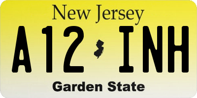 NJ license plate A12INH