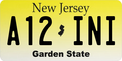 NJ license plate A12INI