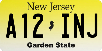 NJ license plate A12INJ