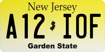 NJ license plate A12IOF