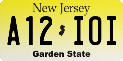 NJ license plate A12IOI