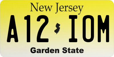 NJ license plate A12IOM