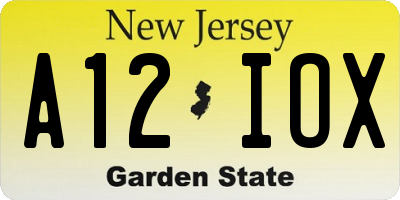 NJ license plate A12IOX