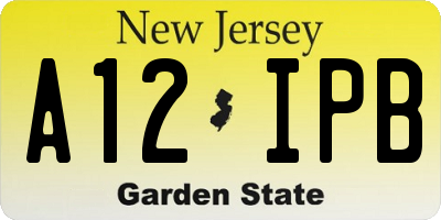 NJ license plate A12IPB