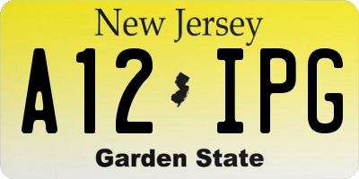 NJ license plate A12IPG