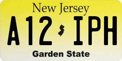 NJ license plate A12IPH