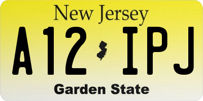 NJ license plate A12IPJ