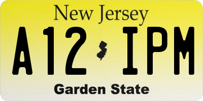 NJ license plate A12IPM