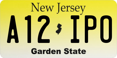 NJ license plate A12IPO