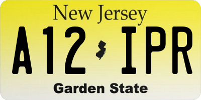 NJ license plate A12IPR