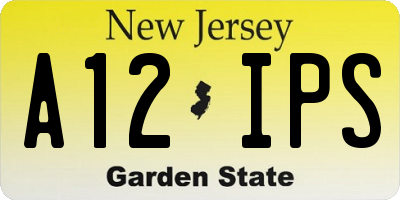 NJ license plate A12IPS