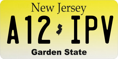 NJ license plate A12IPV