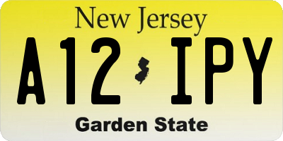 NJ license plate A12IPY