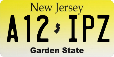 NJ license plate A12IPZ