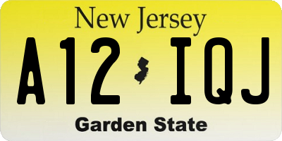 NJ license plate A12IQJ