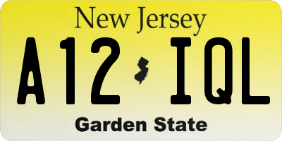 NJ license plate A12IQL