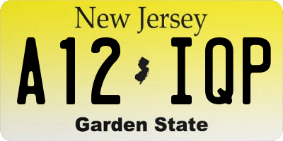 NJ license plate A12IQP