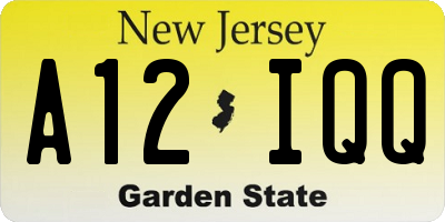 NJ license plate A12IQQ