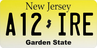 NJ license plate A12IRE