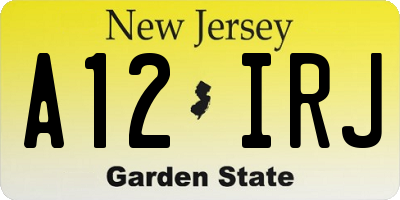 NJ license plate A12IRJ