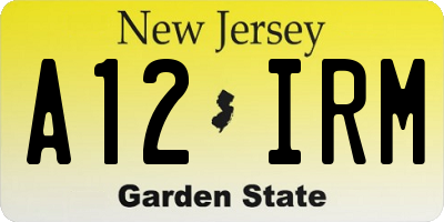 NJ license plate A12IRM