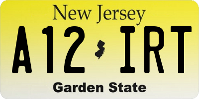 NJ license plate A12IRT