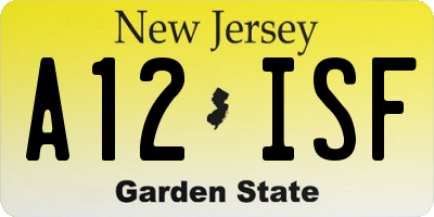 NJ license plate A12ISF