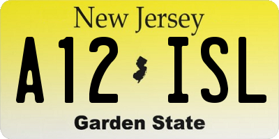 NJ license plate A12ISL