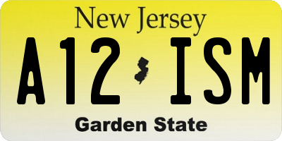 NJ license plate A12ISM