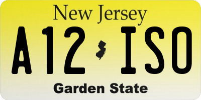 NJ license plate A12ISO