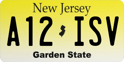 NJ license plate A12ISV