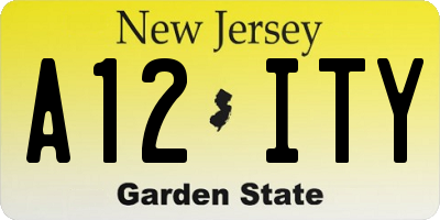 NJ license plate A12ITY