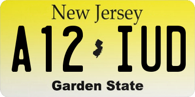 NJ license plate A12IUD