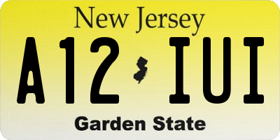 NJ license plate A12IUI