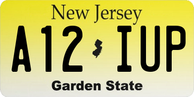 NJ license plate A12IUP