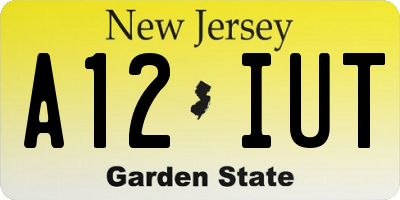 NJ license plate A12IUT