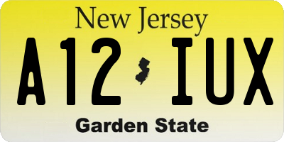 NJ license plate A12IUX