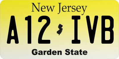 NJ license plate A12IVB
